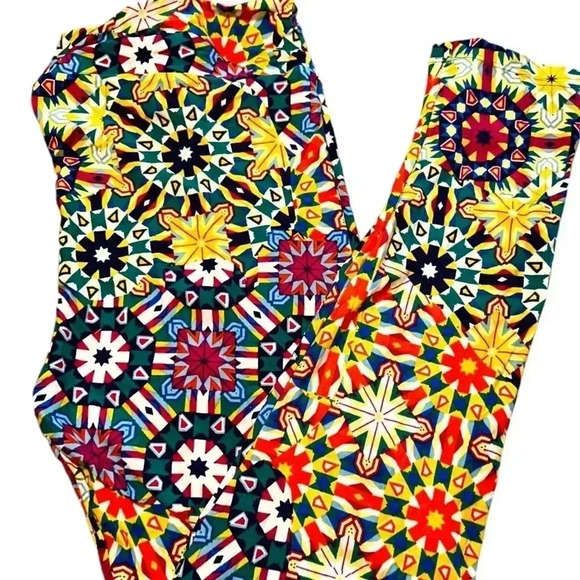 Lularoe TC retro geometric leggings . OG designer Patrick quality & fit. - Picture 2 of 5